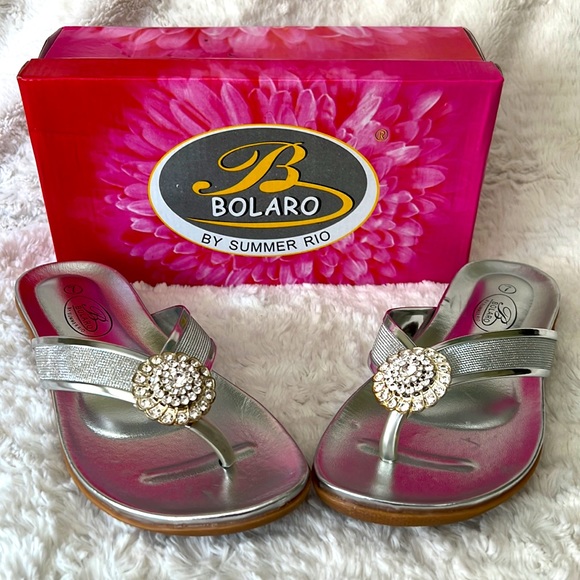 Bolaro silver and rhinestone sandals, brand new, size 7 - Picture 6 of 6